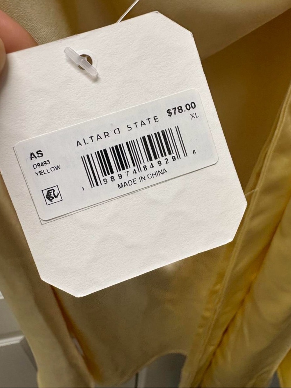 Altar'd State Pale Yellow Satin Halter Mini Dress - Picture 4 of 4